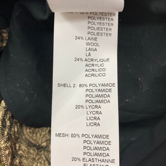 FAITH CONNEXION Size 2 Gold Black Polyester Blend Jacquard Tapered Dress Pants - Picture 4 of 5